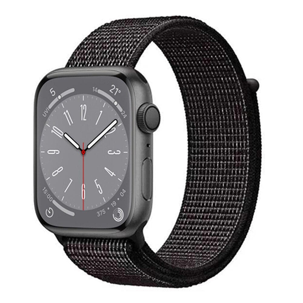 Nylon - Armband mit Klettverschluss - Reflective Black / 38 - 40 - 41 mm Apple Watch Armband