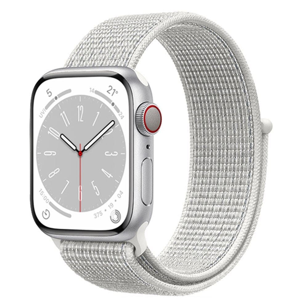 Nylon - Armband mit Klettverschluss - Reflective White / 38 - 40 - 41 mm Apple Watch Armband