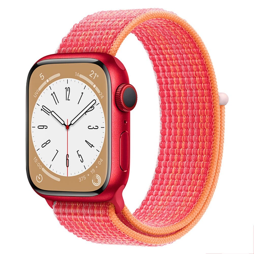 Nylon - Armband mit Klettverschluss - Vibrant Red / 38 - 40 - 41 mm Apple Watch Armband