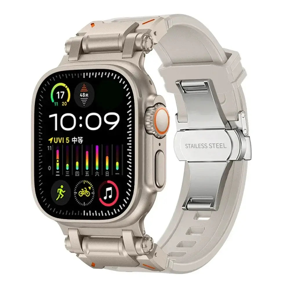 ActionFlex Silikon-Armband - Titan & Starlight / 42 mm - Apple Watch Armband