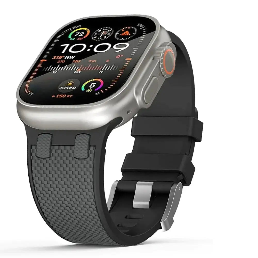 Apple Watch Silikon-Armband - Schwarz & Anthrazit / 42 mm - Apple Watch Armband