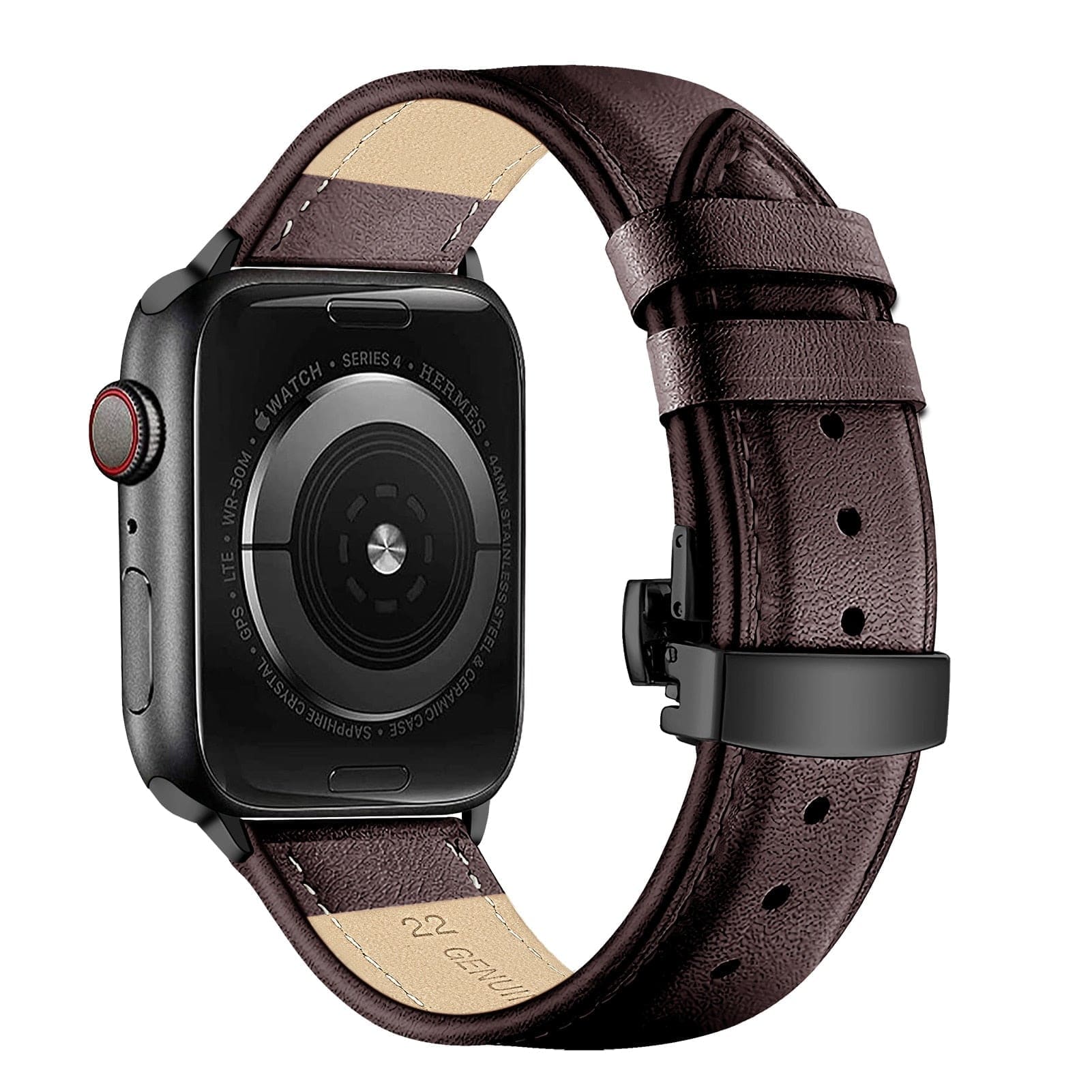 Echtleder Armband - Kaffee & Schwarz / 38 - 40 - 41 mm Apple Watch