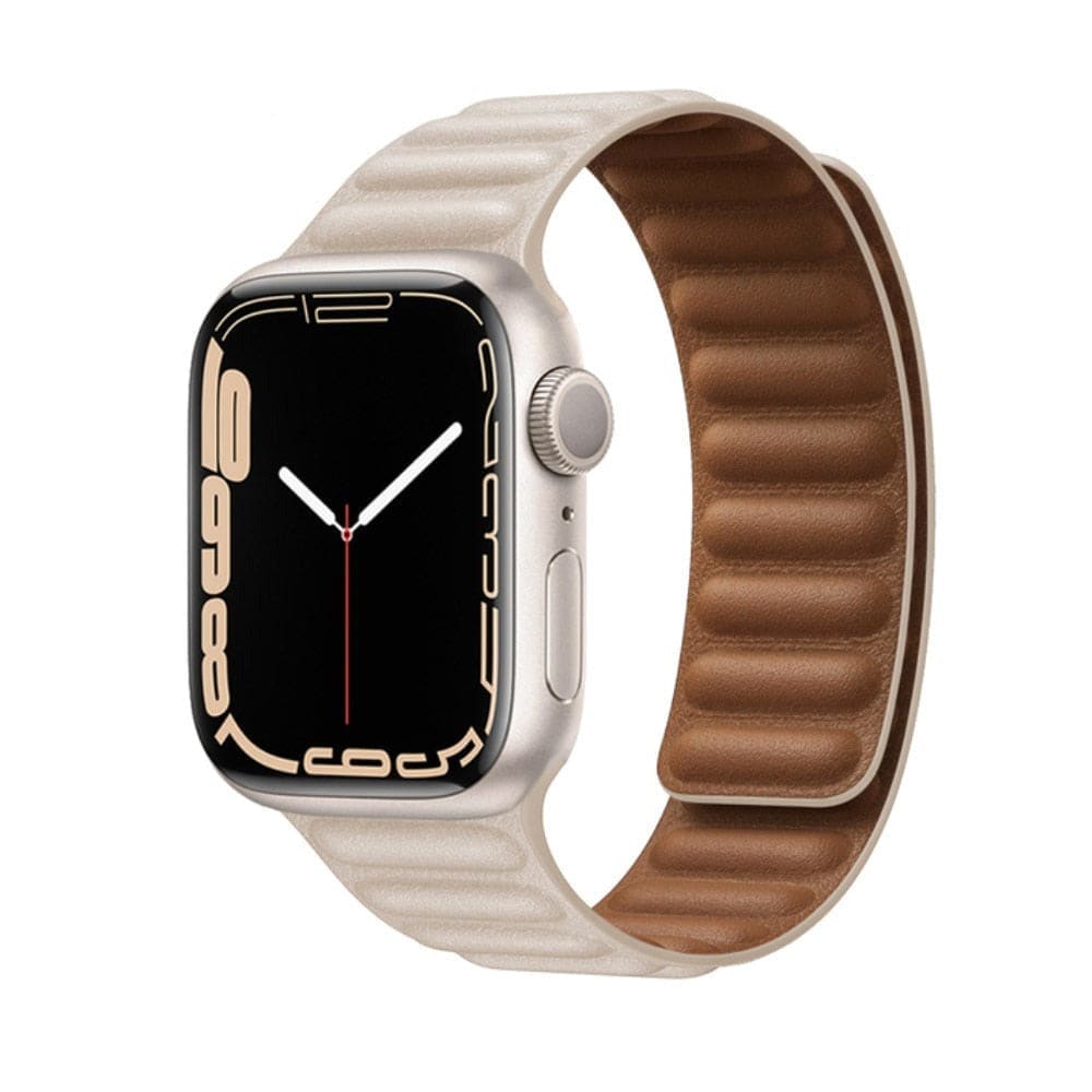 Magnetic Loop • Armband aus Kunstleder - Beige / 38-40-41 mm - Apple Watch Armband