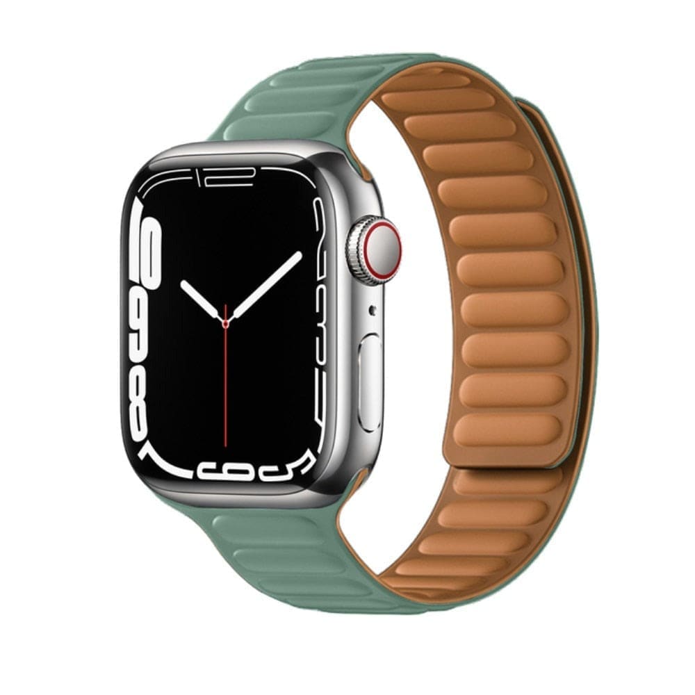 Magnetic Loop • Armband aus Silikon - Grau-Grün / 38-40-41 mm - Apple Watch Armband