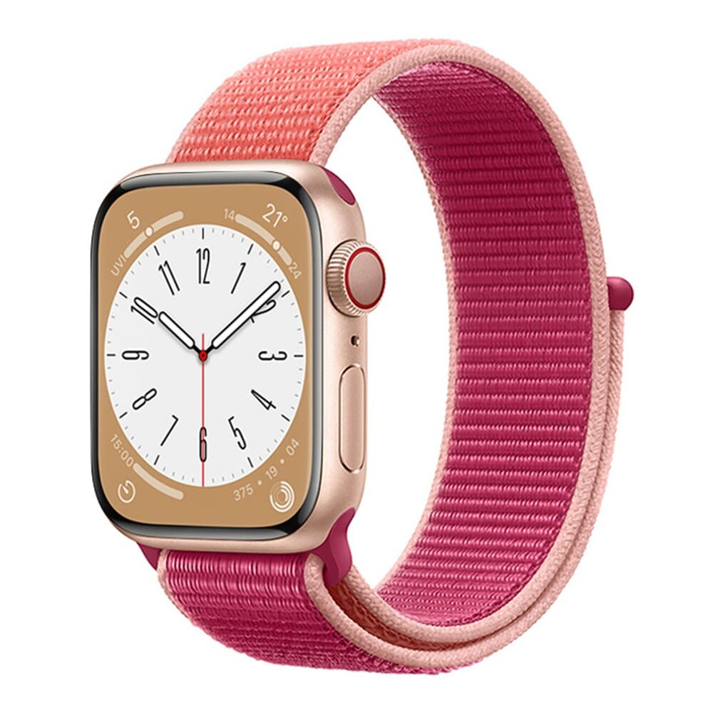 Nylon-Armband mit Klettverschluss - Pomegranate / 38-40-41 mm - Apple Watch Armband