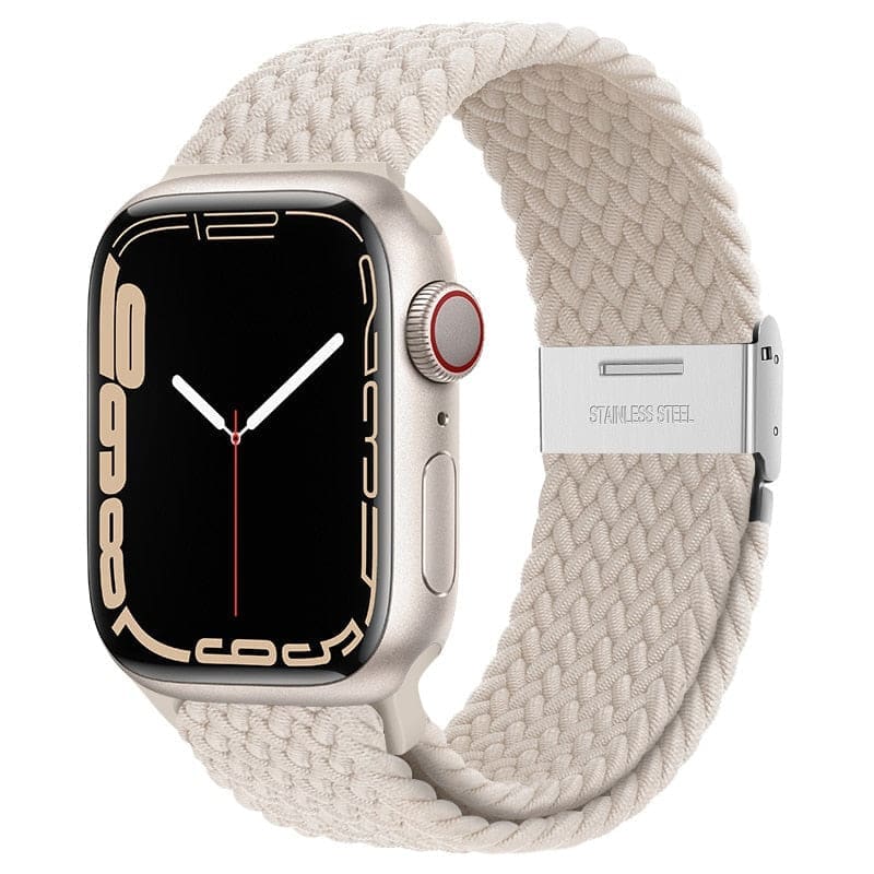 Solo Loop • elastisches Armband mit Edelstahlverschluss - Starlight / 38-40-41 mm - Apple Watch
