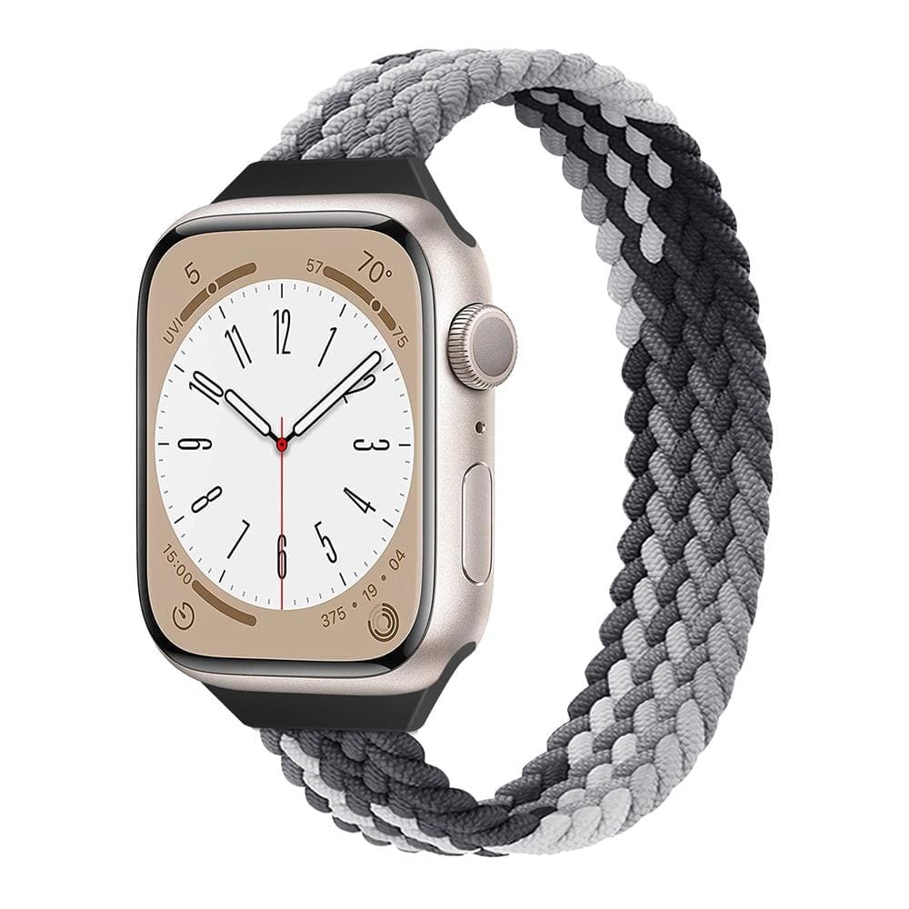 Solo Loop • elastisches Armband (schmal) - Verlauf Schwarz / 38-40-41 mm [S] - Apple Watch Armband